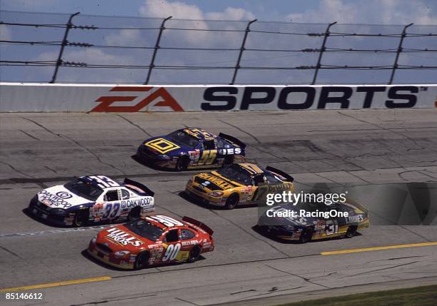 General view of the cars during the EA Sports 500 October 21, 2001 at the Talladega Speedway in Talladega, Alabama.