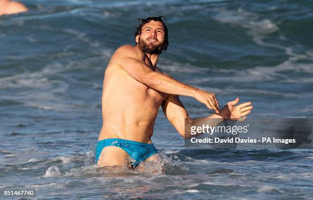 Australia's Adam Ashley-Cooper during a recovery session at Coogee Beach, Sydney in Australia.