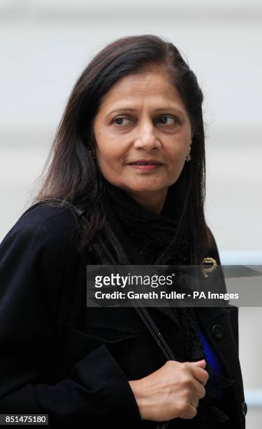 Nilam Hindocha, mother of Anni Dewani arrives at Westminster Magistrates Court in London for the extradition hearing of Shrien Dewani who is wanted...
