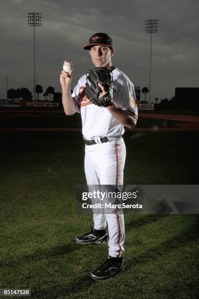 Brad Bergesen of the Baltimore Orioles poses during photo day at the Orioles spring training complex on February 23, 2009 in Ft. Lauderdale, Florida.