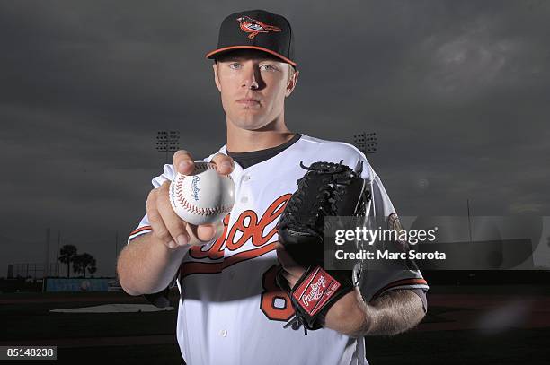 Chris Tillman of the Baltimore Orioles poses during photo day at the Orioles spring training complex on February 23, 2009 in Ft. Lauderdale, Florida.