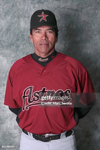 First Base Coach Jose Cruz of the Houston Astros poses during photo day at Astros spring training complex on February 21, 2009 in Kissimmee, Florida....