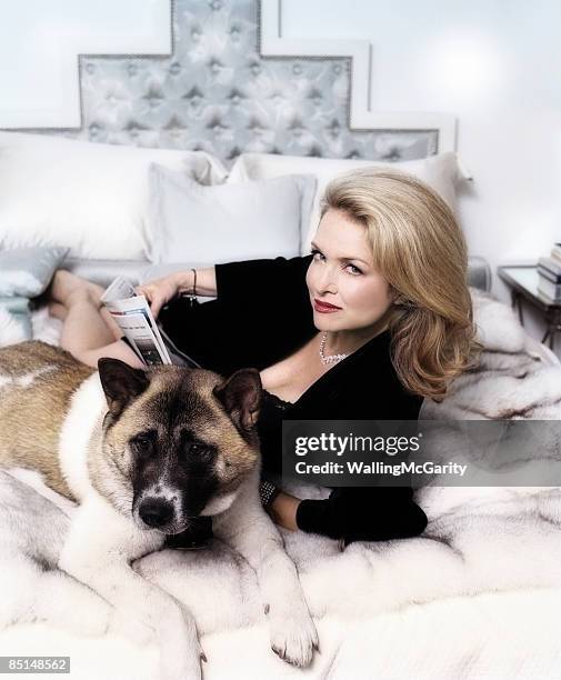 Actress Donna Dixon Ackroyd poses at a portrait session at her home in New York City for Avenue Magazine.