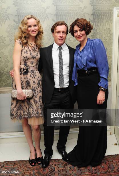 Anna-Louise Plowman, Toby Stephens and Anna Chancellor at the opening night after party for Noel Cowards Private Lives, held at Kettners in London.