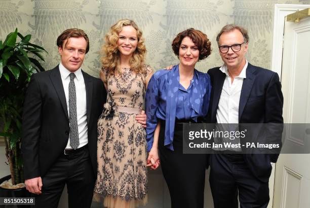 Toby Stephens, Anna-Louise Plowman, Anna Chancellor and Jonathan Kent at the opening night after party for Noel Cowards Private Lives, held at...