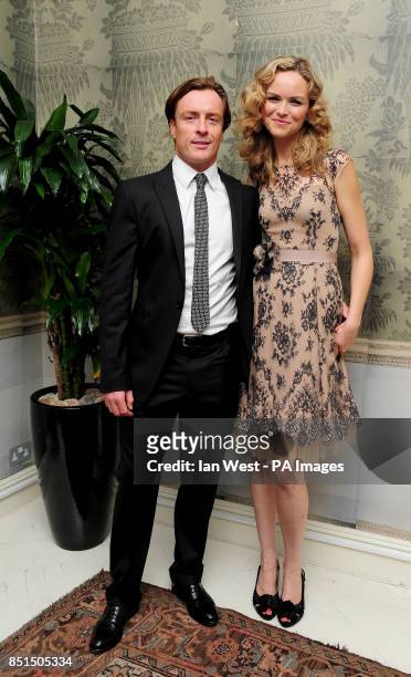 Toby Stephens and Anna-Louise Plowman at the opening night after party for Noel Cowards Private Lives, held at Kettners in London.
