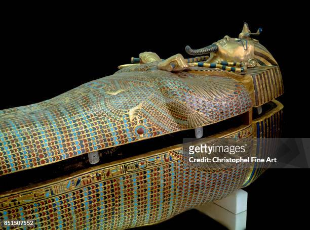 Egyptian Art. Tutankhamun Treasure. Golden Sarcophagus. Cairo, Egyptian Museum.