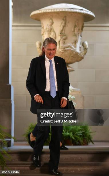 Chancellor of the Exchequer Philip Hammond leaves after British Prime Minister Theresa May gave her landmark Brexit speech in Complesso Santa Maria...