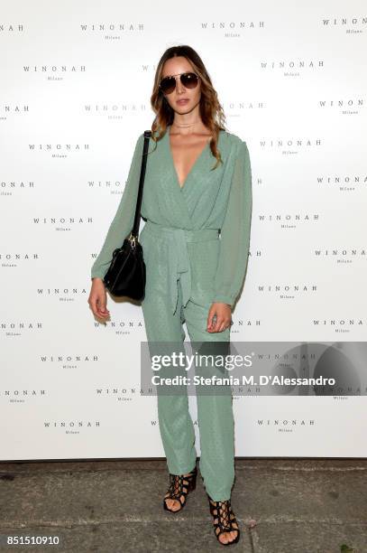 Federica Delsale attends the Winonah Presentation during Milan Fashion Week Spring/Summer 2018 at on September 22, 2017 in Milan, Italy.