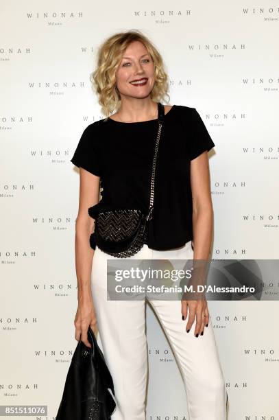 Natasha Stefanenko attends the Winonah Presentation during Milan Fashion Week Spring/Summer 2018 at on September 22, 2017 in Milan, Italy.