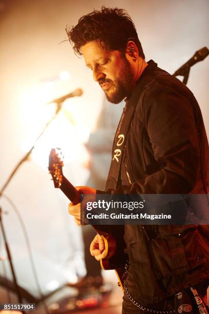 Guitarist and vocalist Doug Rappoport performing live on stage as part of blues rock supergroup Supersonic Blues Machine at Notodden Blues Festival...