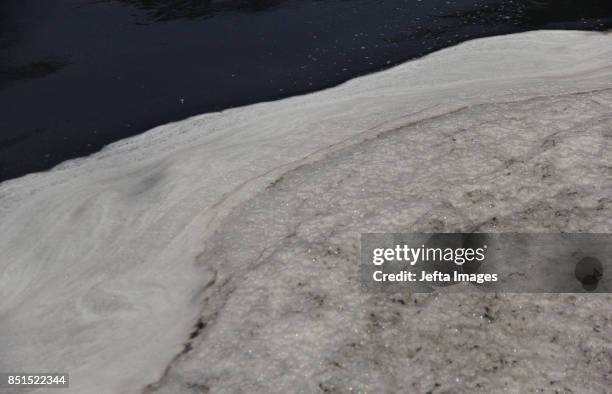 Citarum River Flood in Jompong Waterfall area filled with garbage and exposed to B3 waste in Bandung, West Java, on September 22, 2017. According to...