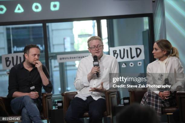 Harry Williams, Jack Williams and Joanne Froggatt attend Build Series to discuss "Liar" at Build Studio on September 22, 2017 in New York City.