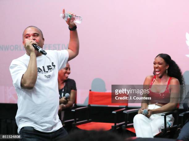 Executive producer Irv Gotti and Actress Michelle Mitchenor speak during the QnA at the 21st Annual Urbanworld Film Festival at AMC Empire 25 theater...