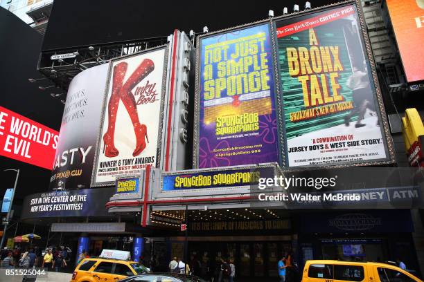 Theatre Marquee unveiling for the new Broadway Musical 'SpongeBob SquarePants' on September 22, 2017 at the Palace Theatre in New York City.