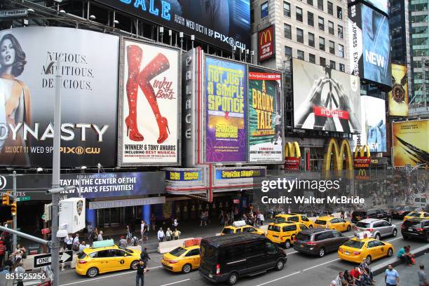 Theatre Marquee unveiling for the new Broadway Musical 'SpongeBob SquarePants' on September 22, 2017 at the Palace Theatre in New York City.