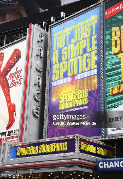 Theatre Marquee unveiling for the new Broadway Musical 'SpongeBob SquarePants' on September 22, 2017 at the Palace Theatre in New York City.