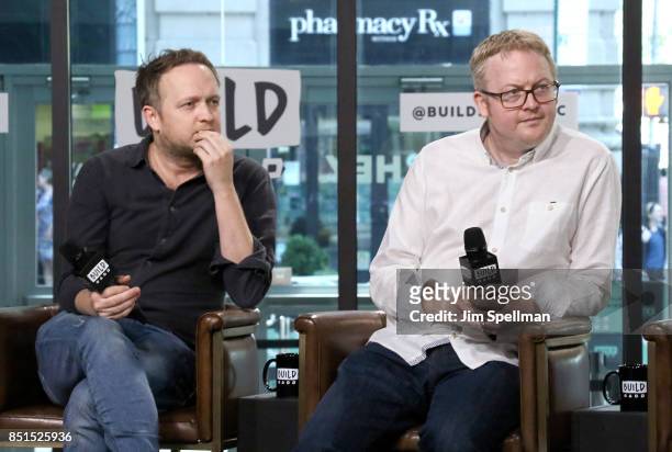Screenwriters Harry Williams and Jack Williams attend Build to discuss the six-part series "Liar" at Build Studio on September 22, 2017 in New York...
