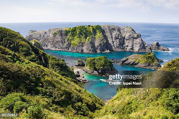 blue clear water cove near tokyo - izu peninsula stock pictures, royalty-free photos & images