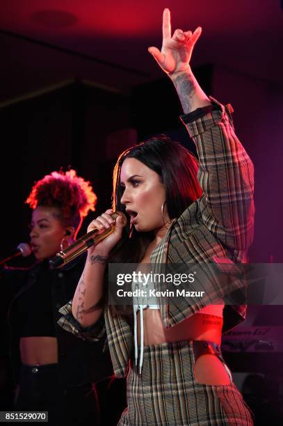 Demi Lovato performs onstage during Global Citizen & Cadillac in Concert - The Accelerator Series: Demi Lovato at Cadillac House on September 21,...