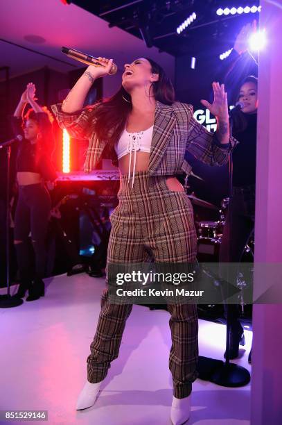 Demi Lovato performs onstage during Global Citizen & Cadillac in Concert - The Accelerator Series: Demi Lovato at Cadillac House on September 21,...