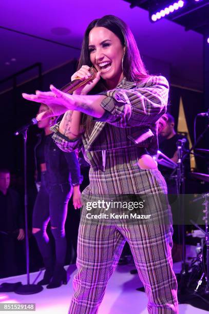 Demi Lovato performs onstage during Global Citizen & Cadillac in Concert - The Accelerator Series: Demi Lovato at Cadillac House on September 21,...