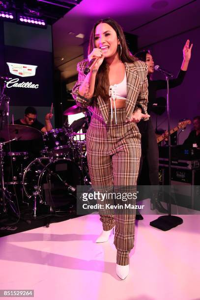 Demi Lovato performs onstage during Global Citizen & Cadillac in Concert - The Accelerator Series: Demi Lovato at Cadillac House on September 21,...