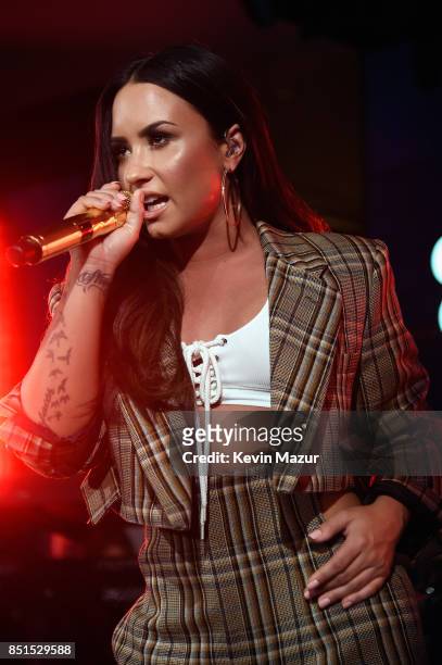 Demi Lovato performs onstage during Global Citizen & Cadillac in Concert - The Accelerator Series: Demi Lovato at Cadillac House on September 21,...