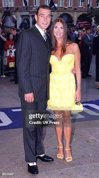 Actor Vinnie Jones and his wife Tanya attend the London premiere of "Snatch" in London's West End, August 23, 2000.