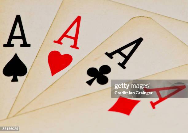 4 aces - asso di quadri foto e immagini stock