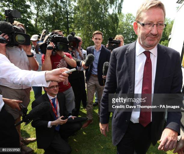 General Secretary of UNITE, Len McCluskey, following a media interview at an NHS 65th birthday party in Golden Hill Park, Urmston, Manchester.