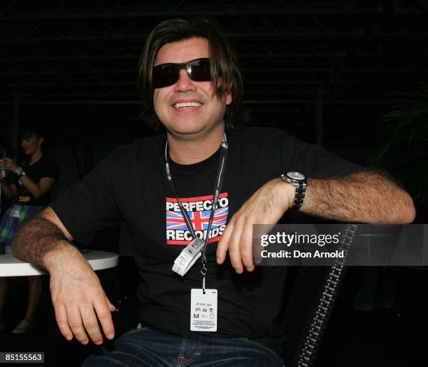 Paul Oakenfold poses at the Future Music Festival at the Royal Randwick Racecourse on February 28, 2009 in Sydney, Australia.