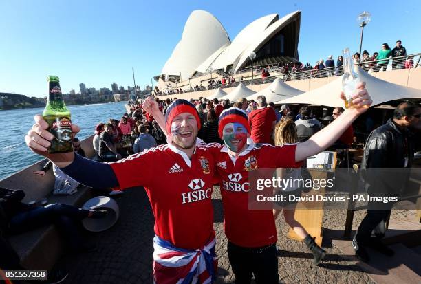 Lions fans around Circular Quay ahead of during the Second Test match at the ANZ Stadium, Sydney, Australia.