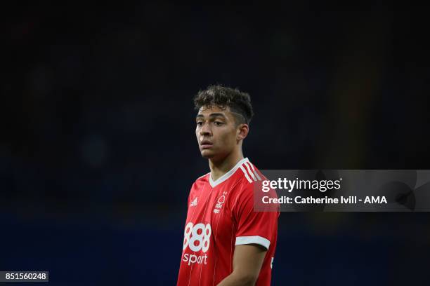 Tyler Walker of Nottingham Forest during the Carabao Cup Third Round match between Chelsea and Nottingham Forest at Stamford Bridge on September 20,...