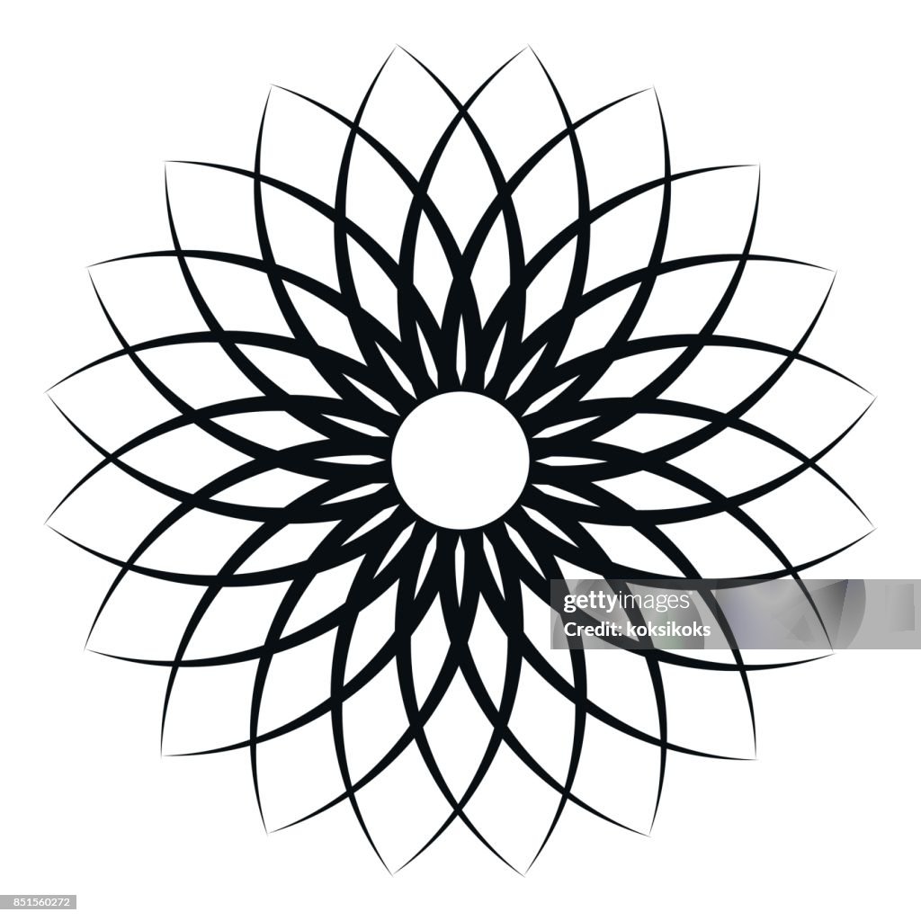 Flower pattern petal flower, vector circular openwork