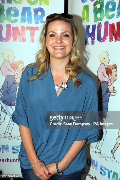 Jo Joyner attending a special performance show of We're Going On A Bear Hunt at the Lyric Theatre.
