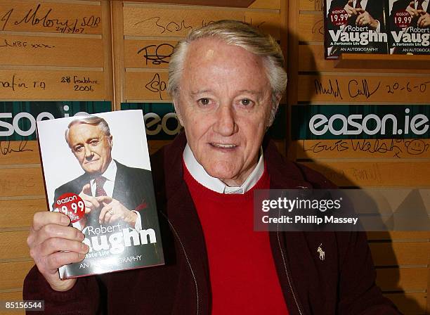 Actor Robert Vaughn signs copies of his book 'A Fortunate Life' at Easons on February 28, 2009 in Dublin, Ireland.