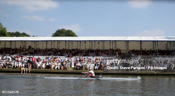 Alan Campbell competes during day four of the Royal Henley Regatta, Henley on Thames.