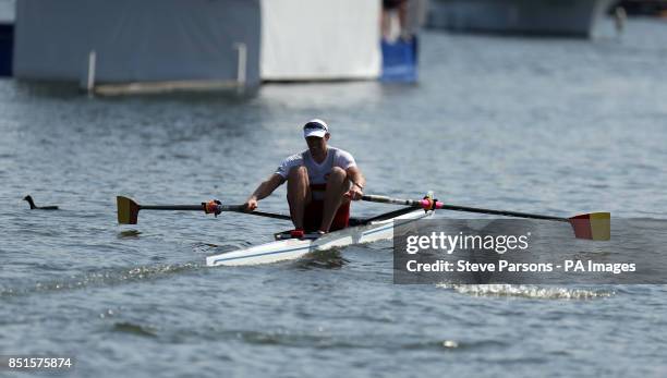 Alan Campbell after loosing in his final to Aleksandar Aleksandrov during day five of the Royal Henley Regatta, Henley on Thames.