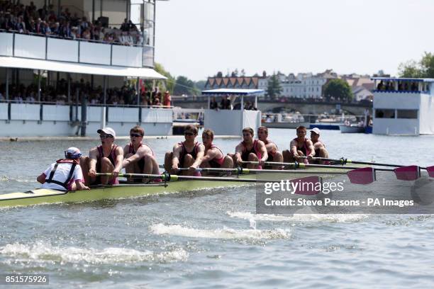 Abingdon School competes during day five of the Royal Henley Regatta, Henley on Thames.