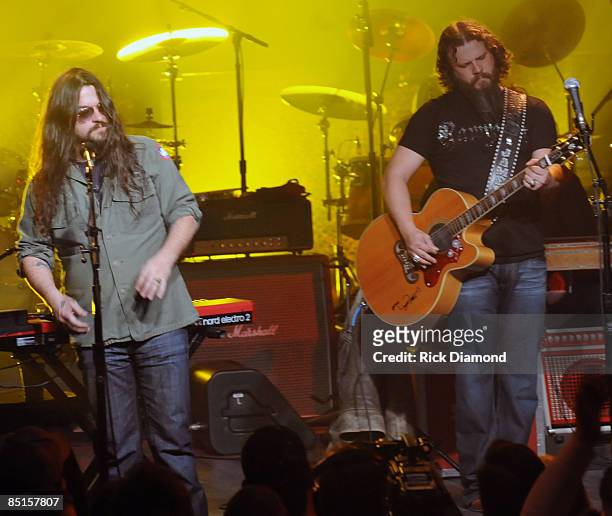 Singer/Songwriter Shooter Jennings and Singer/Songwriter Jamey Johnson during the Taping Of CMT Crossroads on February 27, 2009 at Rocketown in...