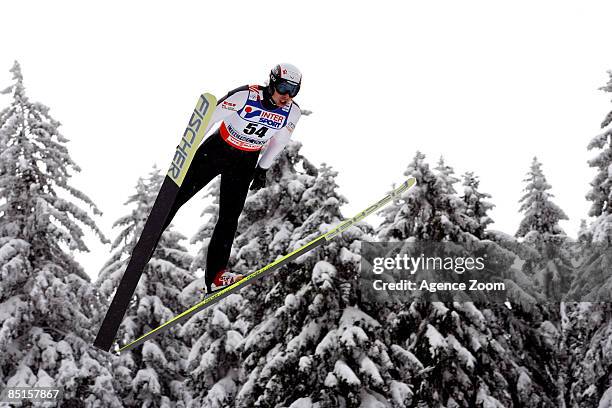 Jason Lamy Chappuis of france competes on his way to taking 3rd place during the FIS Nordic World Championships Gundersen LH HS134/10Km event on...