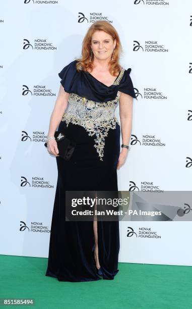 Sarah Ferguson attends the Novak Djokovic Foundation party at the Roundhouse in London.