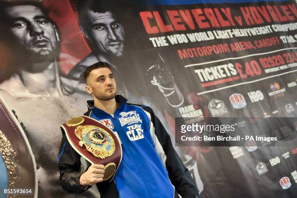 World Light-Heavyweight Champion Nathan Cleverly during the press conference at the Motorpoint Arena in Cardiff.