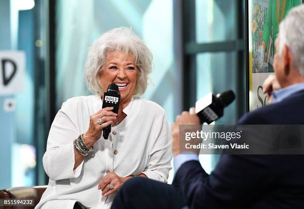 Chef Paula DeenÊvisits Build to discuss her new cookbook, "At The Southern Table with Paula Deen" at Build Studio on September 22, 2017 in New York...