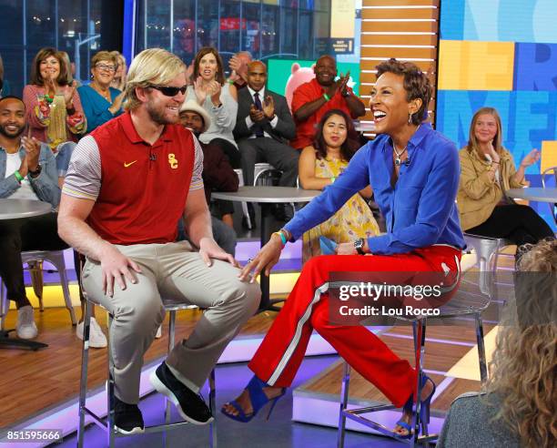 Blind University of Southern California Football player Jake Olson is a guest on "Good Morning America," on Friday, September 22 airing on the Walt...