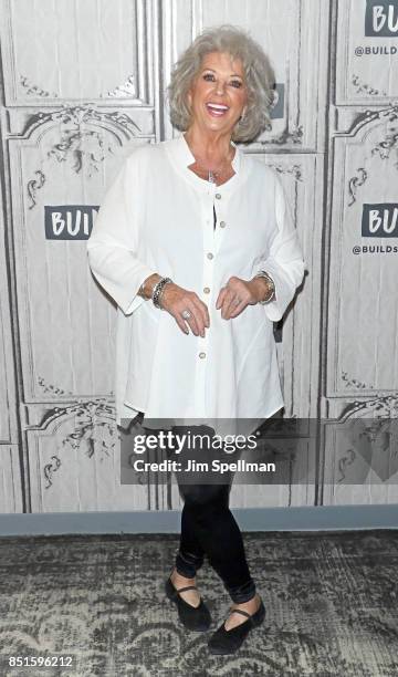 Chef Paula Deen attends Build to discuss her new cookbook "At The Southern Table With Paula Deen" at Build Studio on September 22, 2017 in New York...