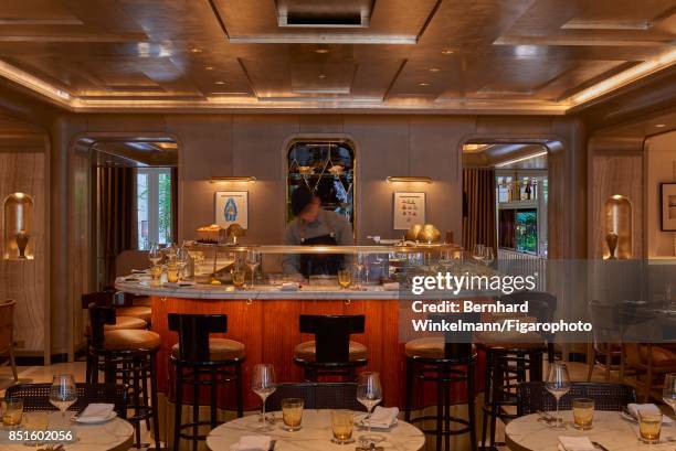 The Crudo bar at the Crillon Hotel is photographed for Madame Figaro on August 28, 2017 in Paris, France. CREDIT MUST READ: Bernhard...