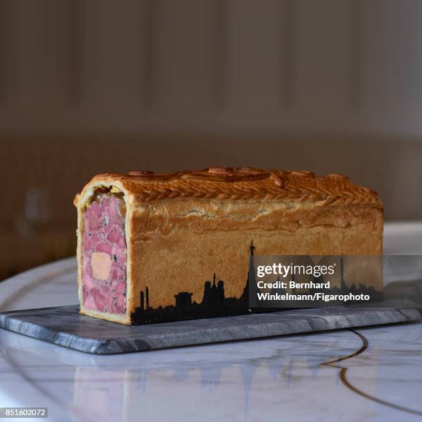 Pate wrapped in a crust from the Crudo Bar in the Crillon Hotel is photographed for Madame Figaro on August 28, 2017 in Paris, France. CREDIT MUST...