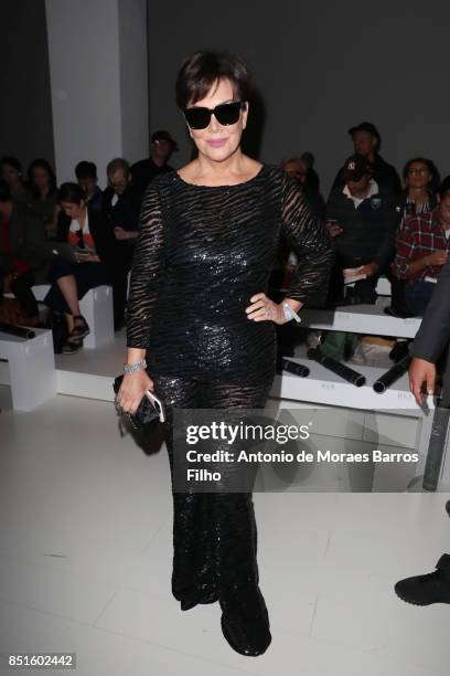 Kris Jenner attends the Versace show during Milan Fashion Week Spring/Summer 2018 on September 22, 2017 in Milan, Italy.